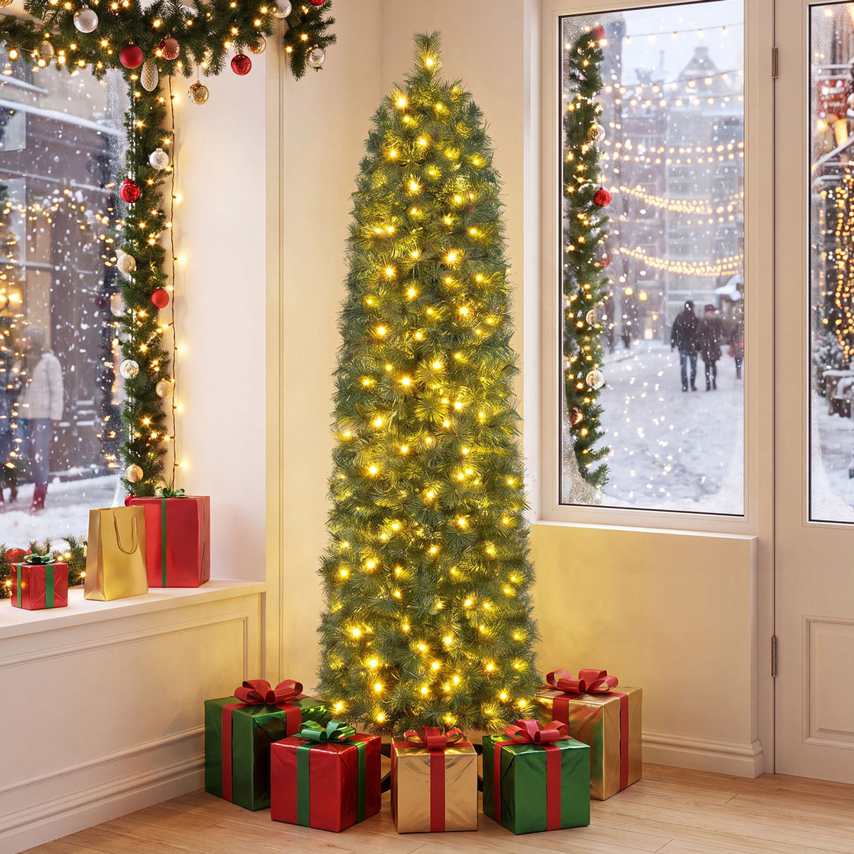 1.8M Pre-Lit Artificial Christmas Tree with 346 PVC Branch Tips