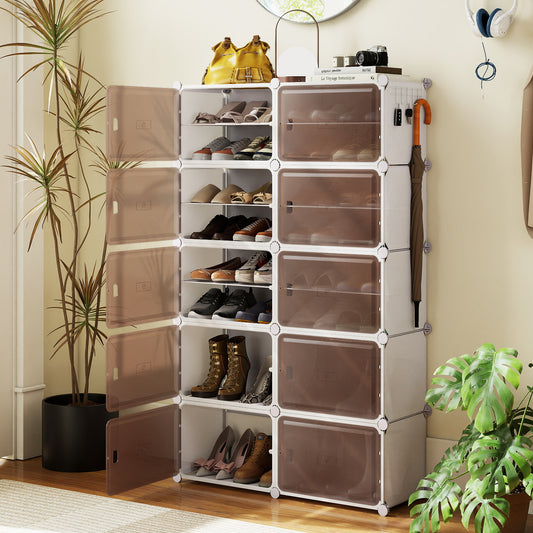 10 Tier Shoe Storage Cabinet with Removable Shelves