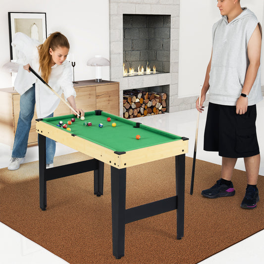 10-in-1 Combo Game Table Set with Foosball and Air Hockey-Natural
