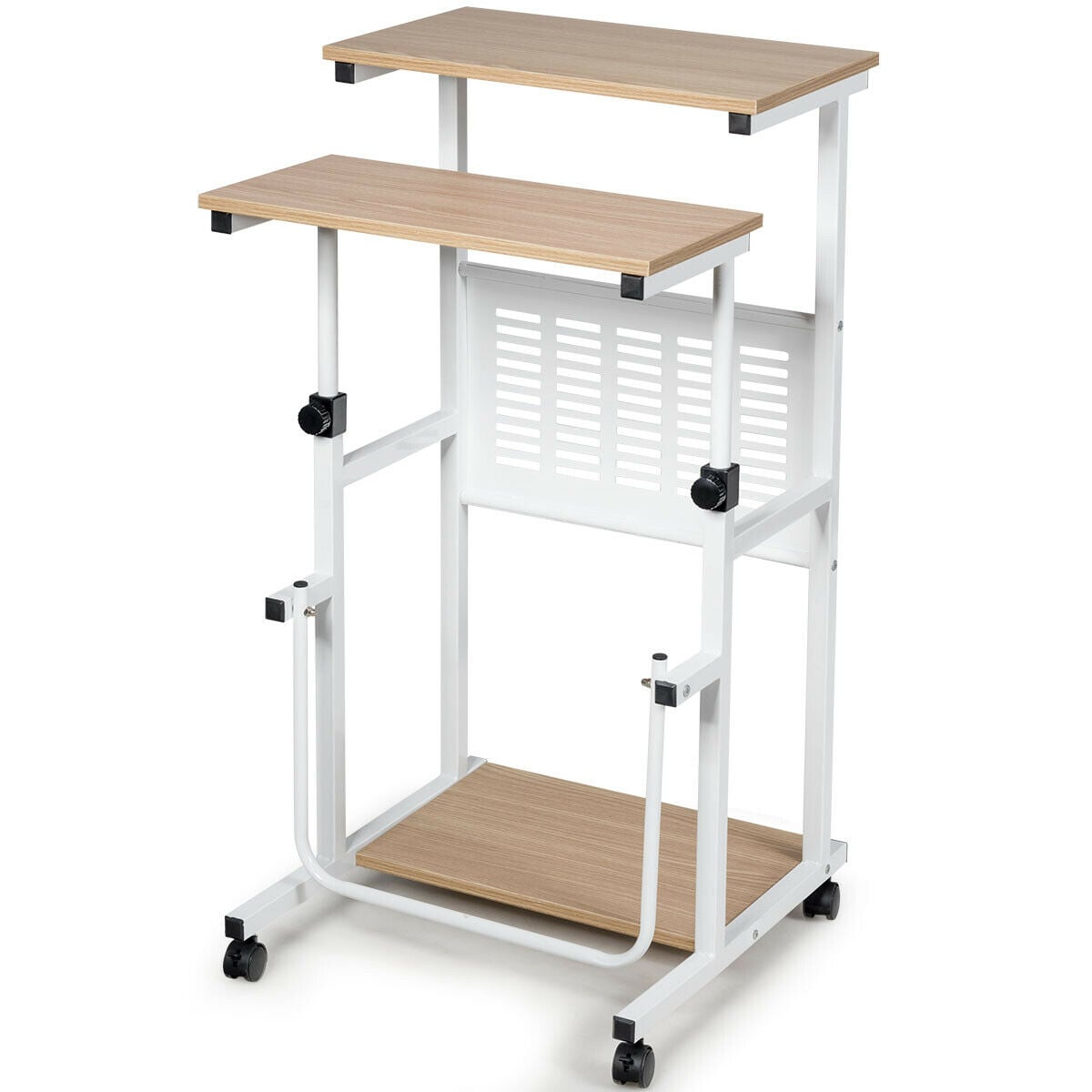 2-In-1 Mobile Lifting Height Adjustable Computer Desk