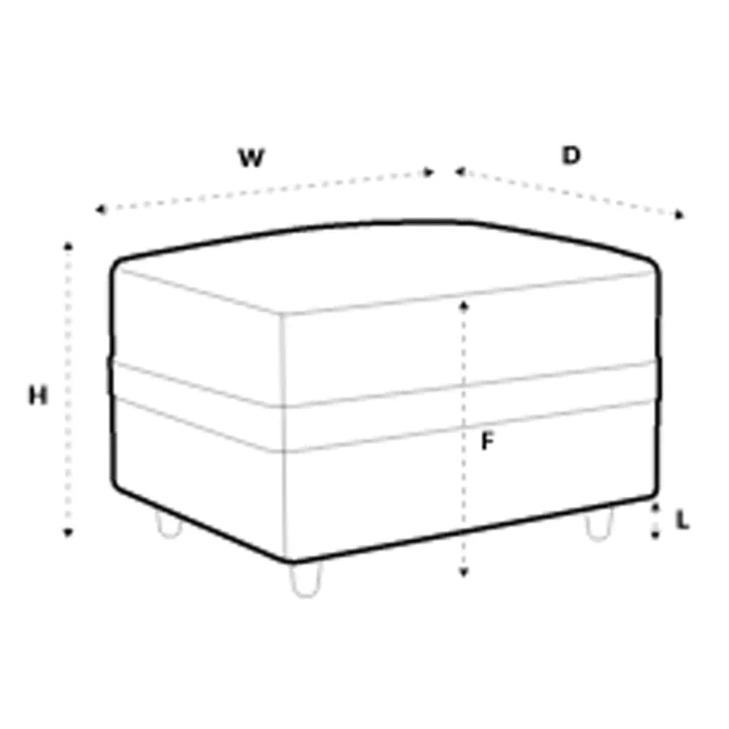 Chic Velvet Footstool - Light Grey