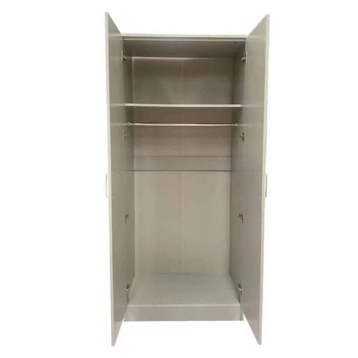 Wardrobe SLEEK 2 Door Wardrobe Grey Finish 80cm