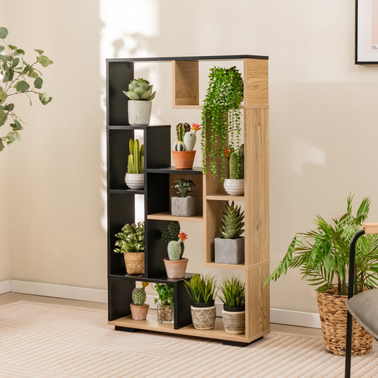120cm Tall Bookshelf with Anti-tipping Kits for Home Office-Black & Brown