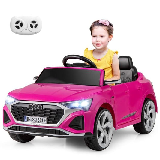 12V Kids Ride On Car with Remote Control and 4 Wheels Suspension-Pink