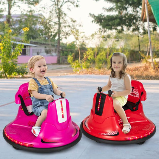 12V Kids Ride On Electric Bumper Car with Dual Joysticks and Remote Control-Red