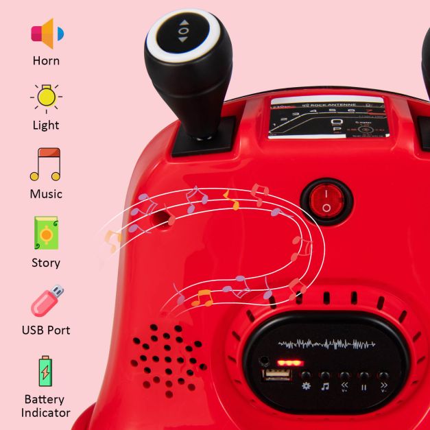 12V Kids Ride On Electric Bumper Car with Dual Joysticks and Remote Control-Red