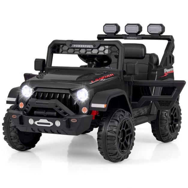 12V Kids Ride on Truck with Remote Control and Wireless Connection-Black