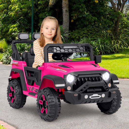 12V Kids Ride on Truck with Remote Control and Wireless Connection-Pink
