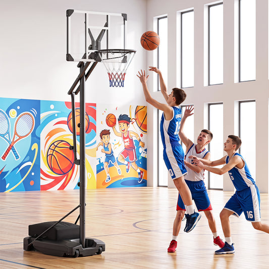131-263 cm Height Adjustable Basketball Hoop with Weight Bag for Teens