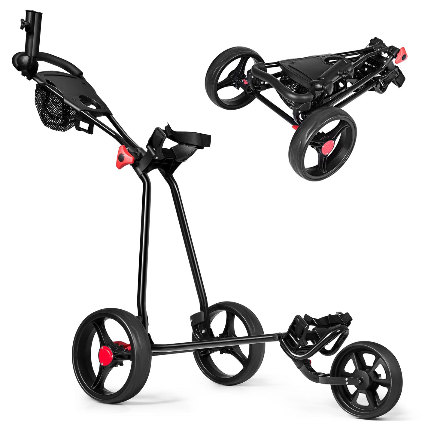 3 Wheels Folding Golf Push Cart for Outdoor Use