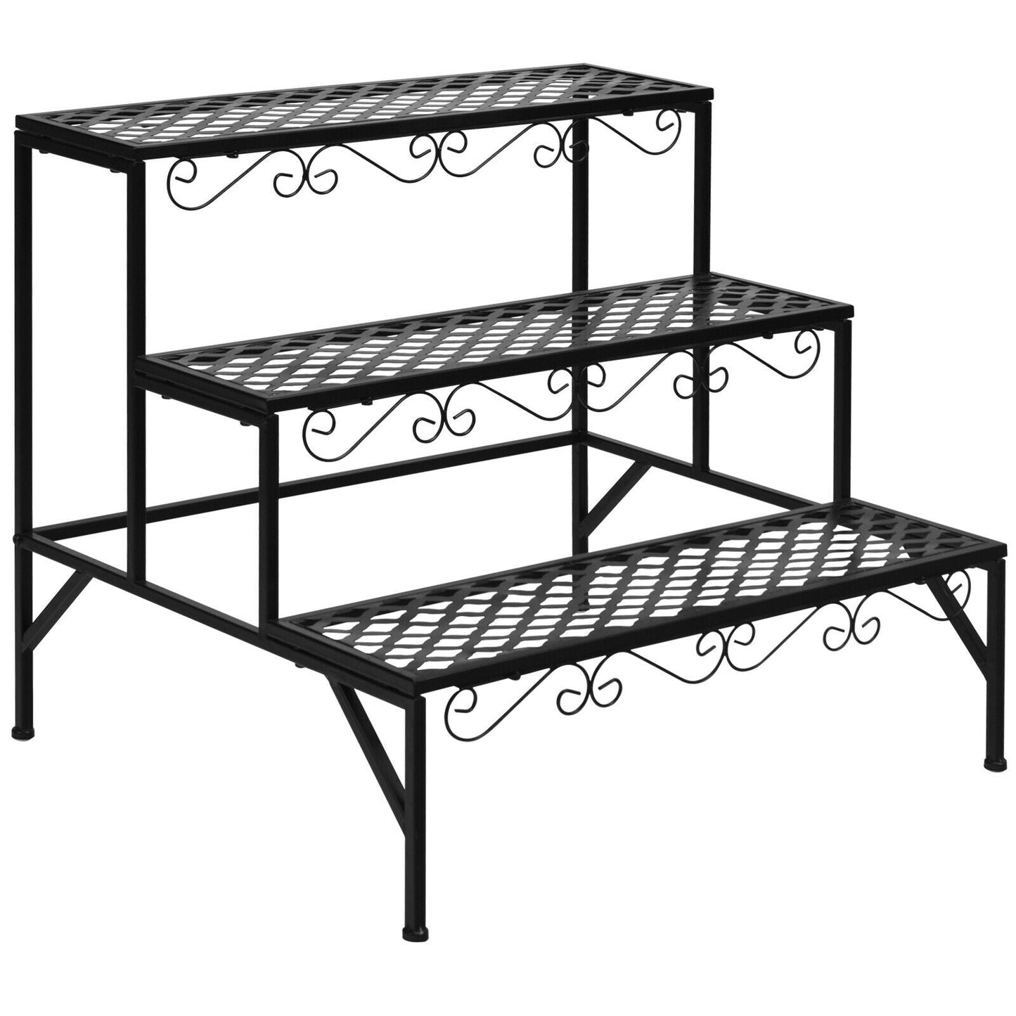 3-Tier Metal Plant Stand for Patio & Garden & Balcony