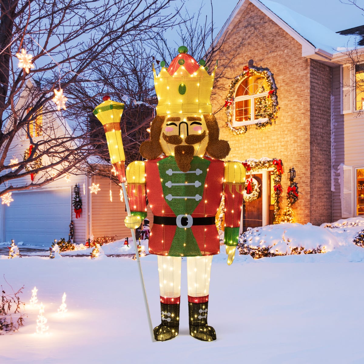 180 cm Lighted Nutcracker Pre-Lit Nutcracker with 236 LED Lights