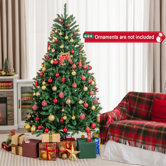 180/225cm Artificial Christmas Tree with PVC Branch Tips-6 ft