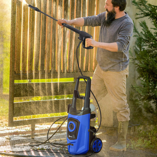 DURHAND High Pressure Washer, 150 Bar Pressure, 510 L/h Flow, 1800W, High-Performance Portable Power Jet Wash Cleaner, Blue