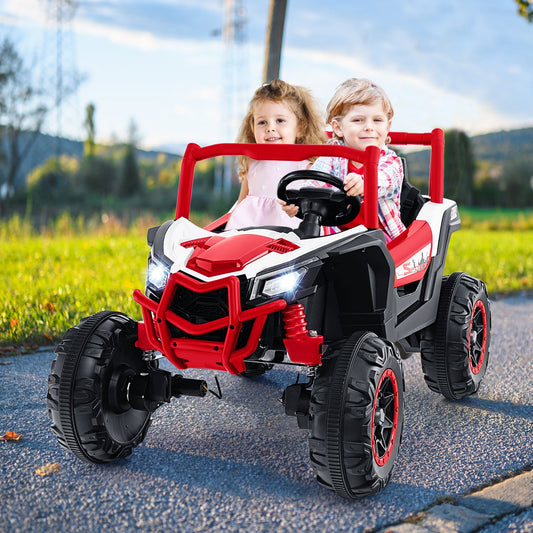 24V Kids Ride on UTV with 4 x 100W Powerful Engin and Remote Control-Red