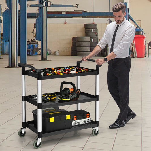 3-Tier Multifunctional Utility Cart with Flexible Wheels