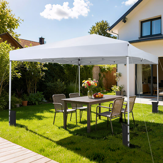 290 x 290 cm Pop up Canopy Tent with Carrying Bag and 4 Sandbags-White