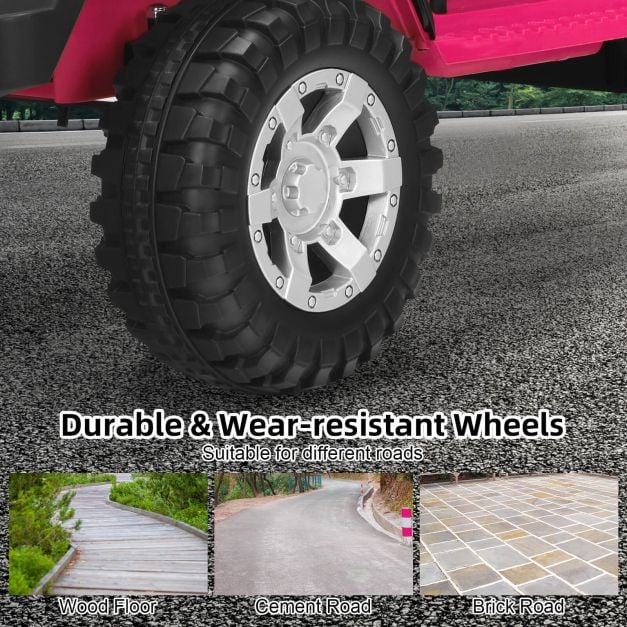 2-Seat Kids Ride on Truck with Parent Remote Control-Pink