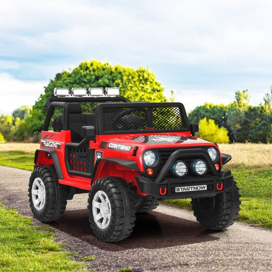 2-Seat Kids Ride on Truck with Parent Remote Control-Red