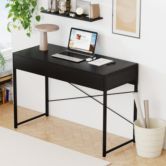 Computer Desk with 2 Drawers with Storage for Home Office