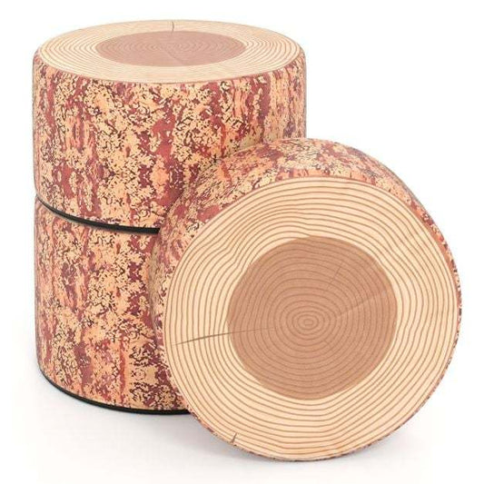 3 PCS Tree Stump Stool Set and Kids Tree Bookshelf Bundle