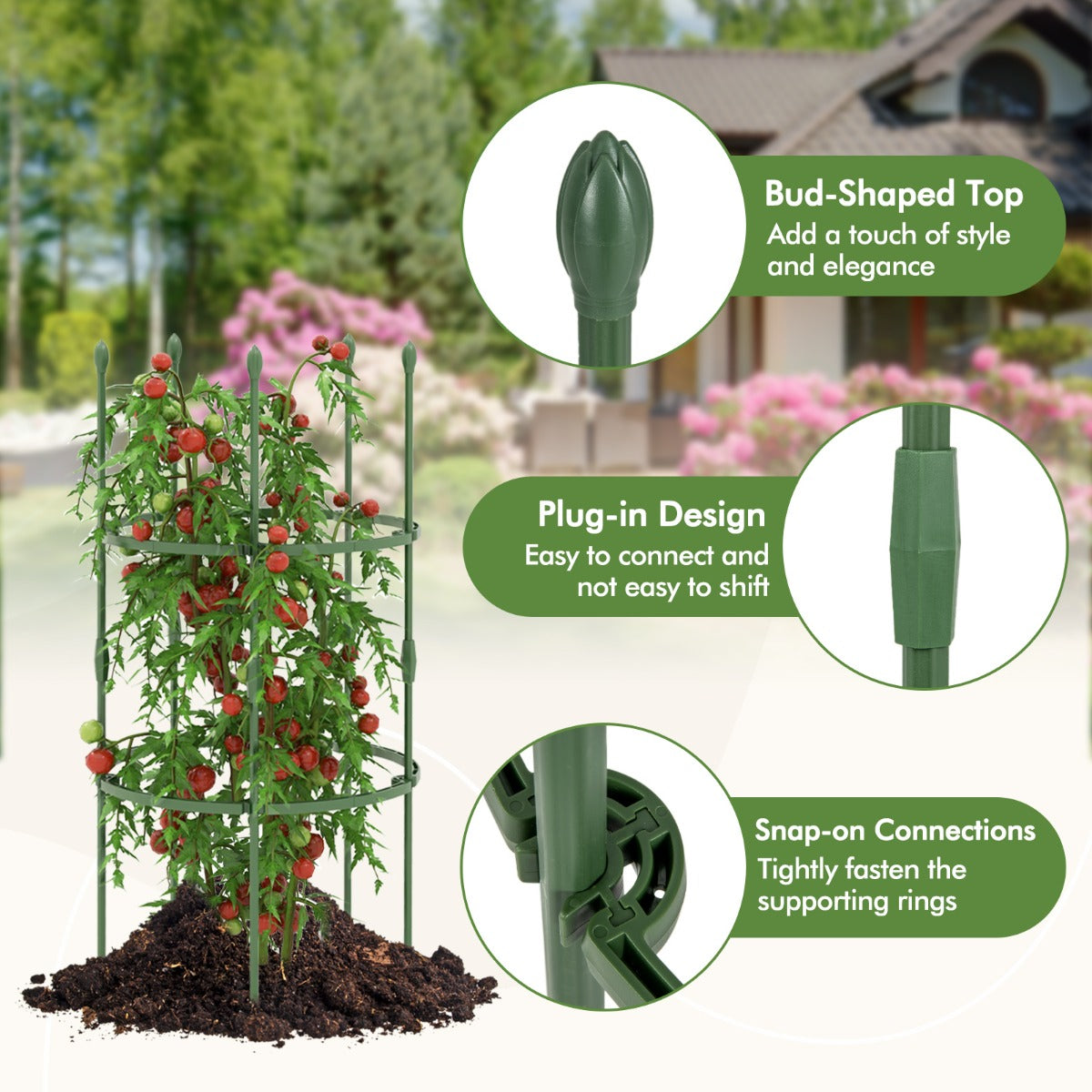 3-Pack Garden Trellis for Climbing Vines Flowers Potted Plants Vegetables Fruits-S