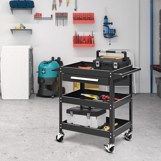 3-Tray Rolling Utility Cart Tool Organiser Trolley