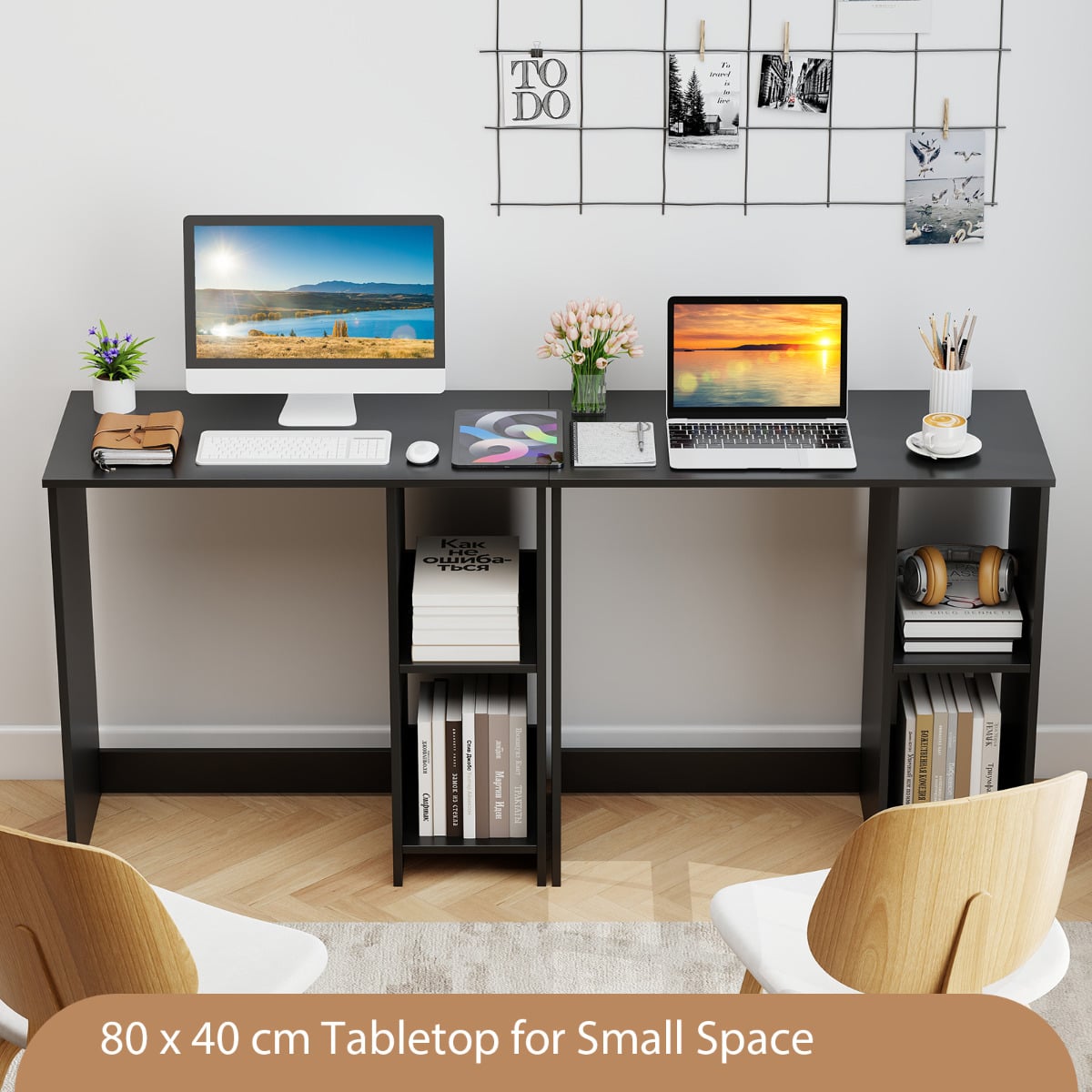31.5 Inch Home Office Desk for Small Space-Black