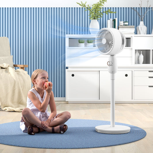 HOMCOM Pedestal Fan, Powerful Air Circulator, 36 Inch Floor Standing Fan with 3 Speed Settings, 70° Oscillating for Bedroom, Home and Office, White