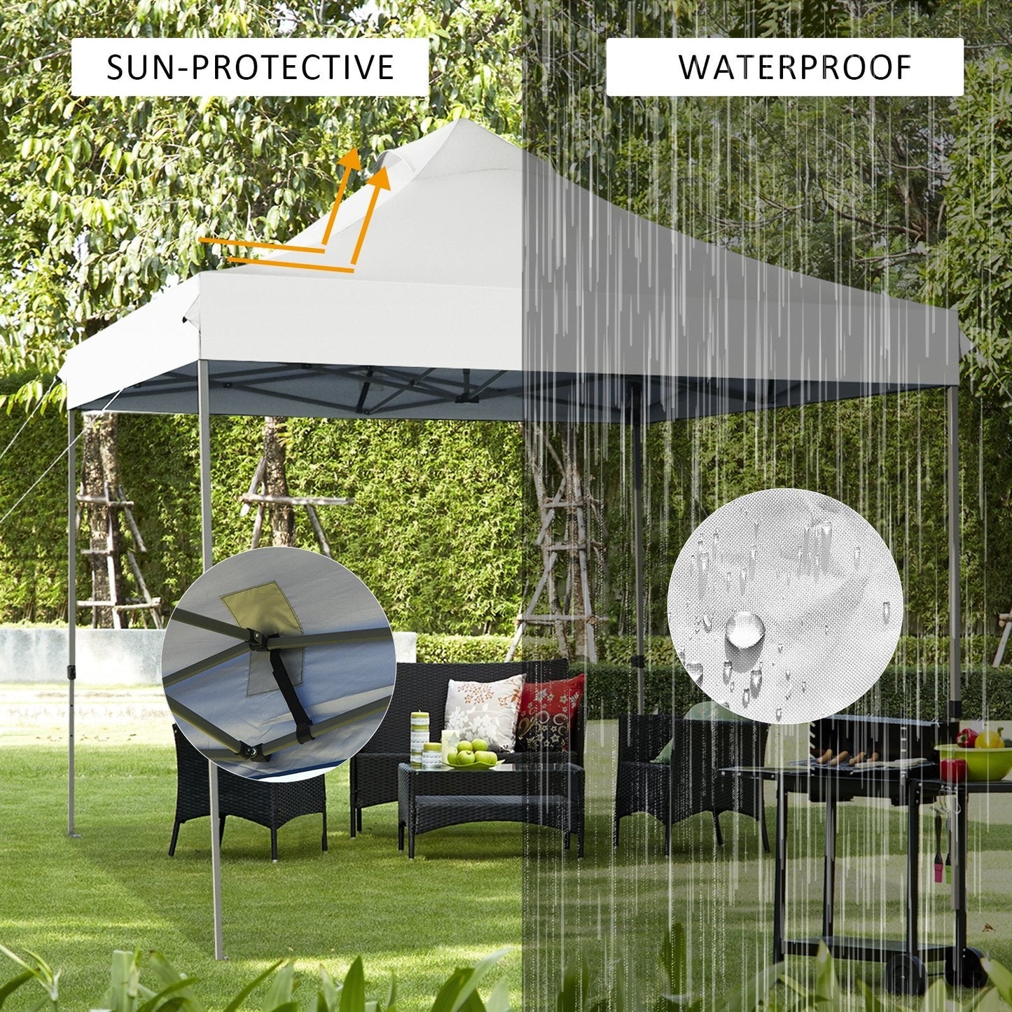 3m x 3m Pop Up Canopy Tent Commercial Instant Shelter-White