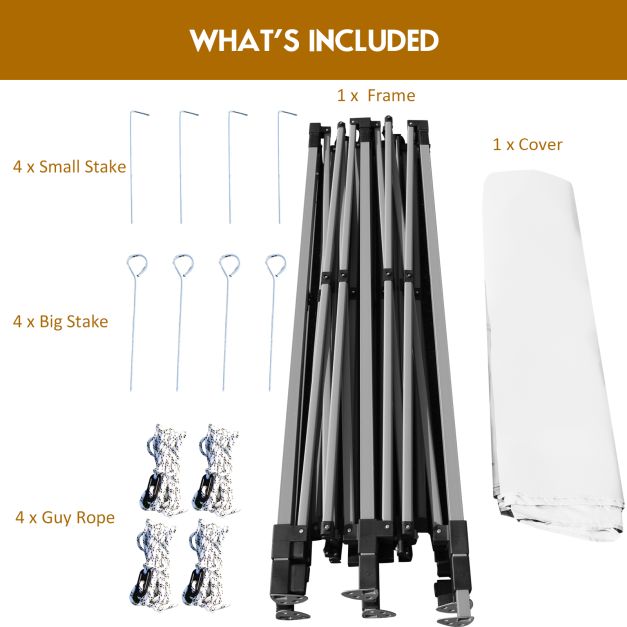 10' x 10' Portable Pop Up Canopy Event Party Tent Adjustable with Roller Bag-White