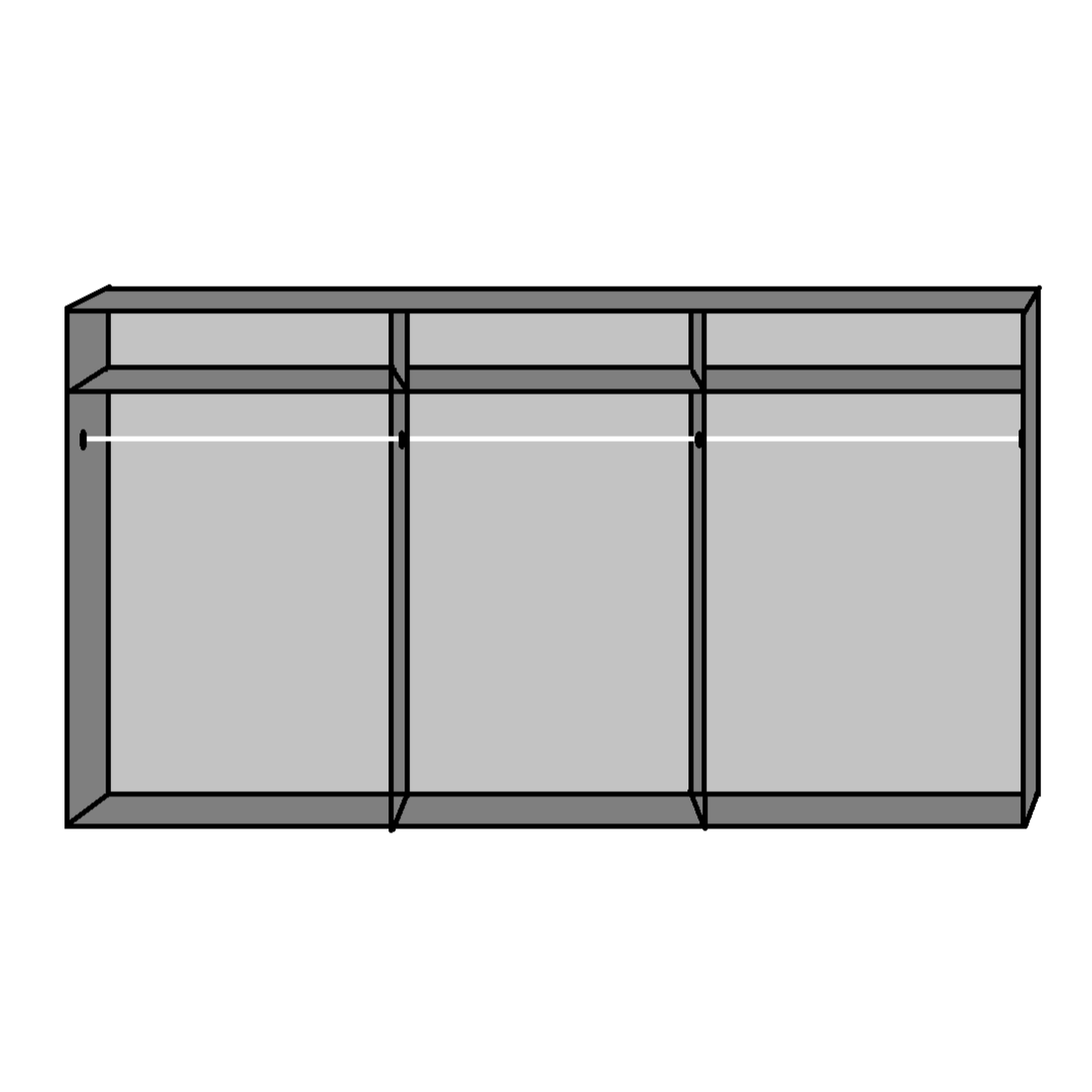 Sliding Wardrobe BERTEN 2 Door Mirrored Wardrobe White 270cm