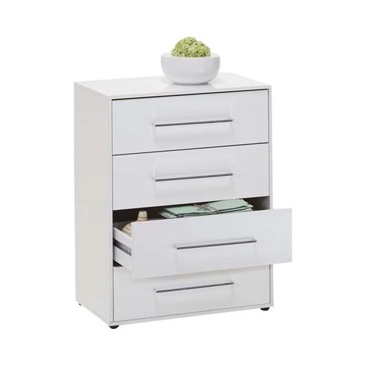 Juli 1 Up 4 Drawer Storage Chest - White Gloss