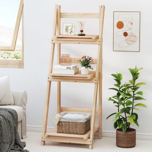 Foldable Ladder Storage Shelf for Potted Plants