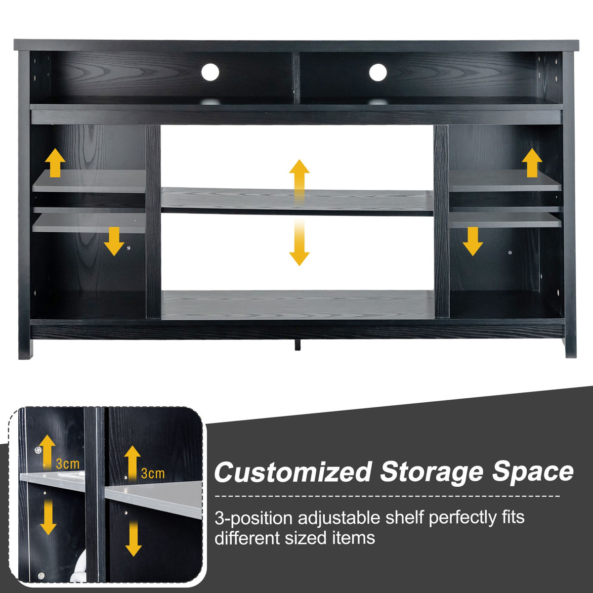 58 Inch TV Stand and Electric Fireplace Bundle with Remote Control