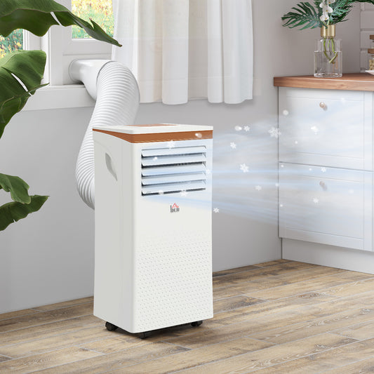 HOMCOM Portable Air Conditioner 10000 BTU, 4-in-1 Mobile Air Conditioning Unit with Cooling, Fan, Dehumidifier & Sleep Mode, LED Display, Remote Control, 24H Timer, Window Kit for Rooms up to 30_