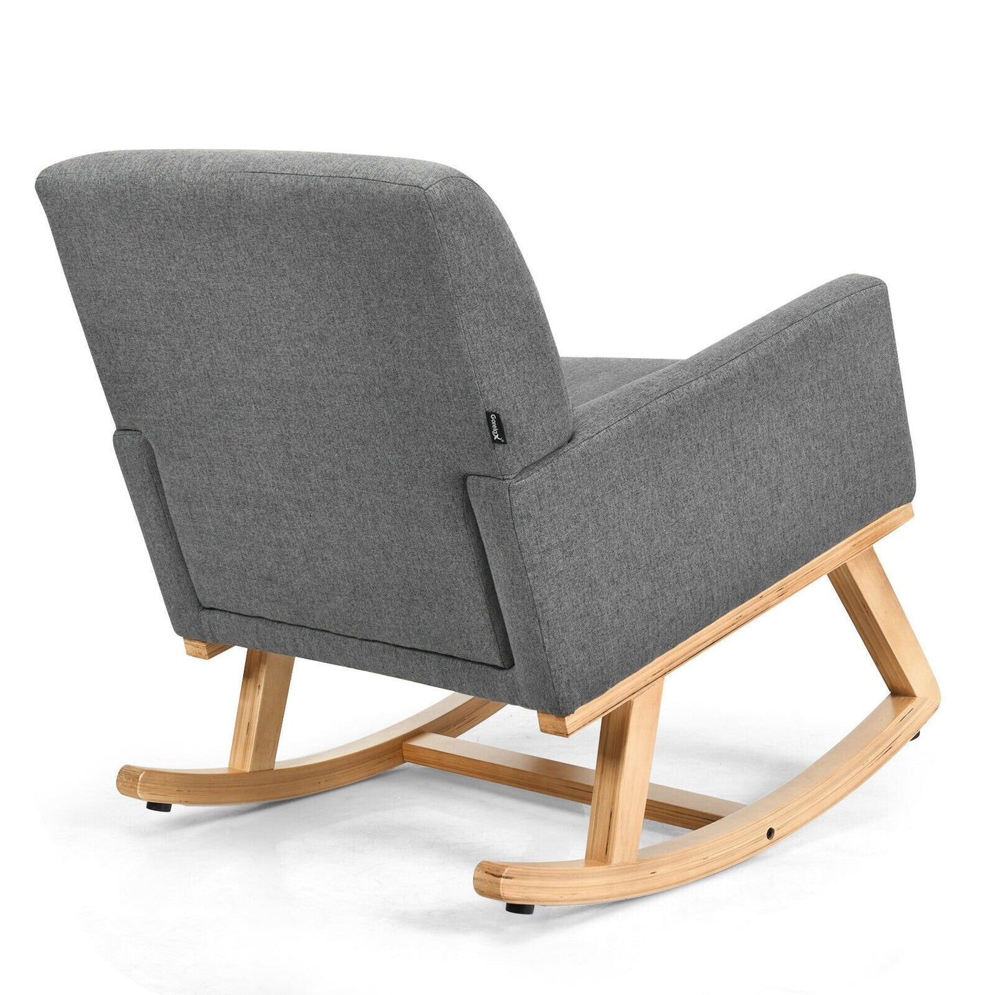 Fabric Upholstered Recliner Rocking Chair Armchair Lounge Sofa Seat Relax Rocker-Grey