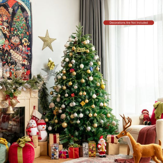 5/6 Feet Artificial Christmas Tree with LED Lights and Tips-6 ft