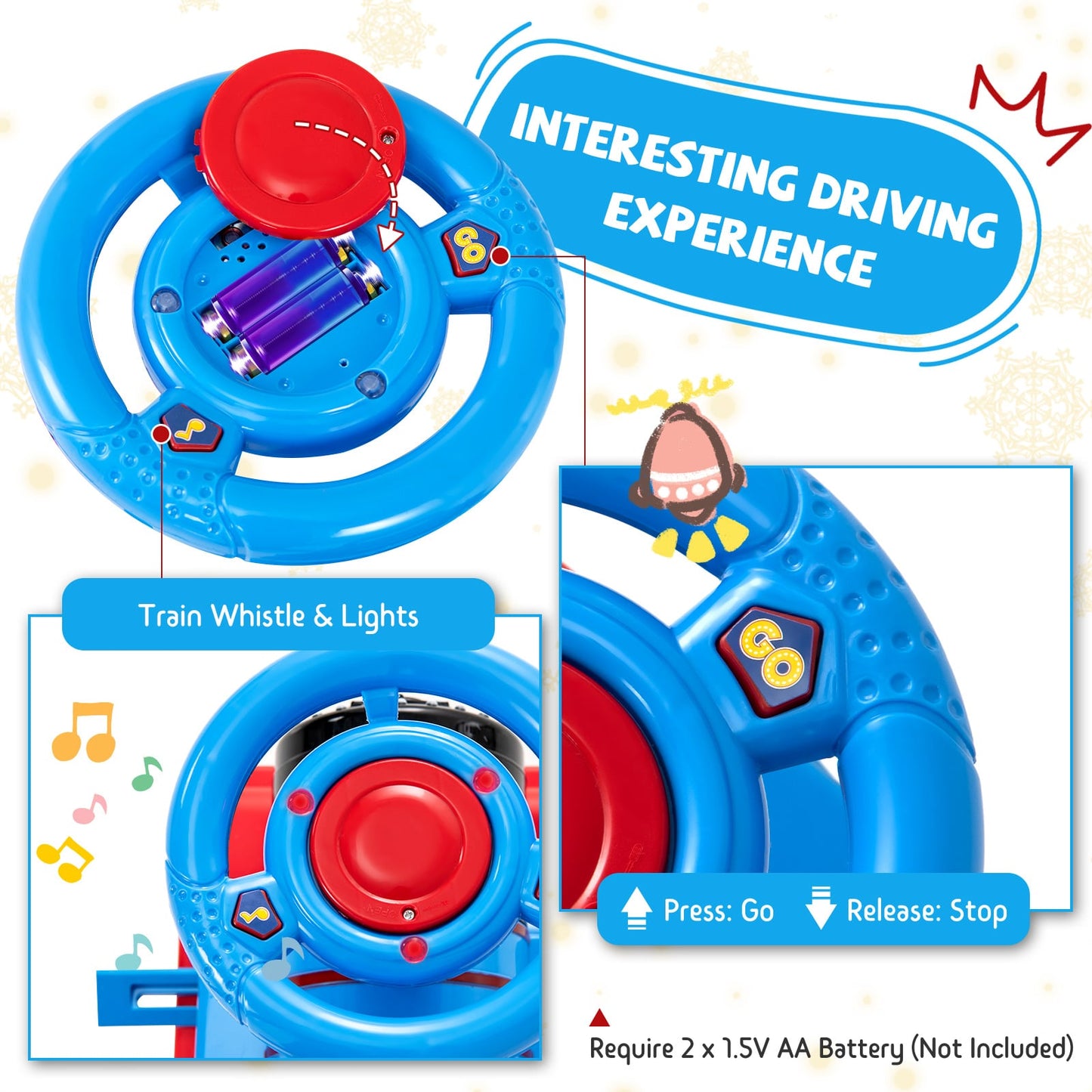 6V Battery Powered Electric Ride On Car for Boys Girls Ages 3+ Years-Navy