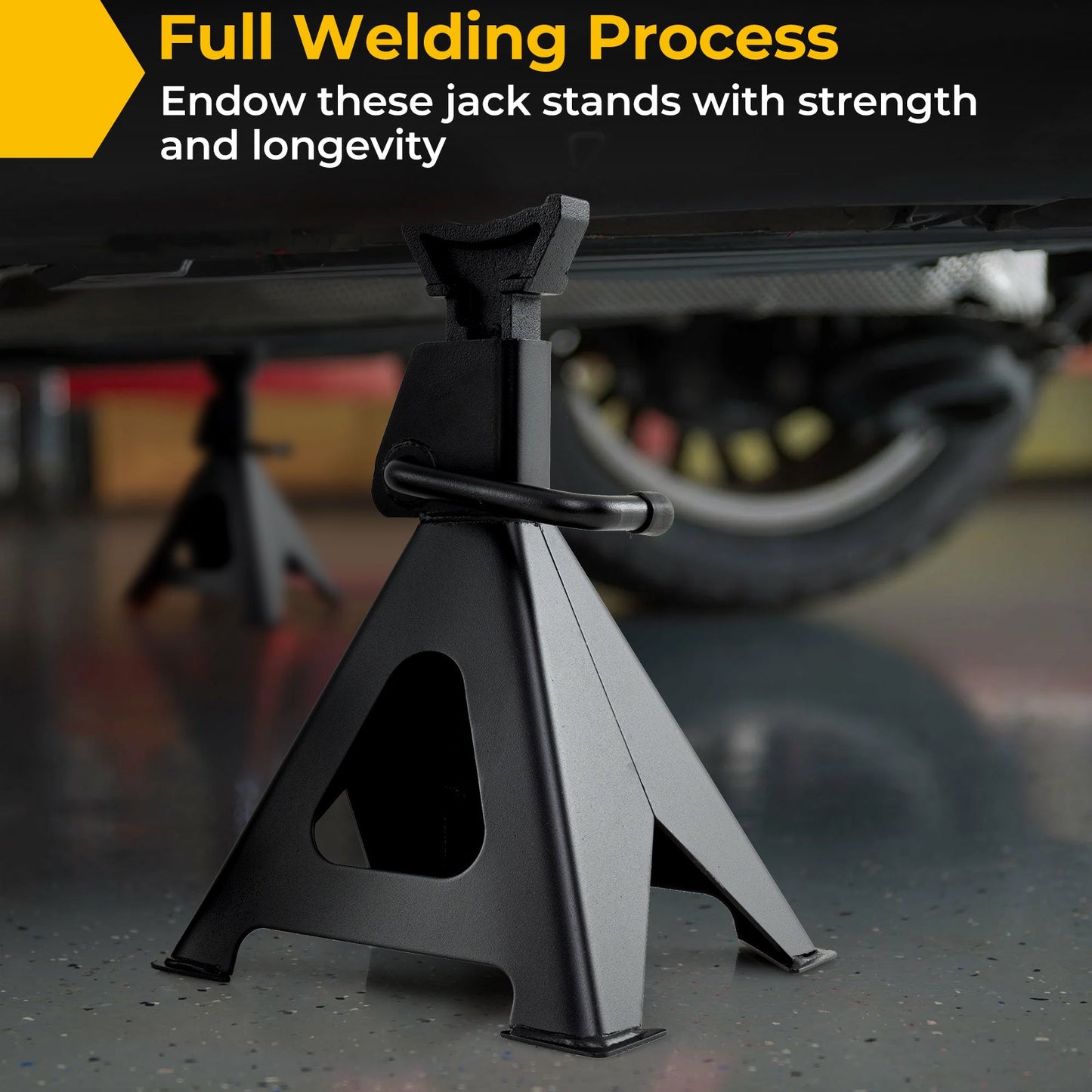 6 Ton 13000 lbs Capacity Metal Car Lifting Stands with 14-23 Inch Adjustable Height