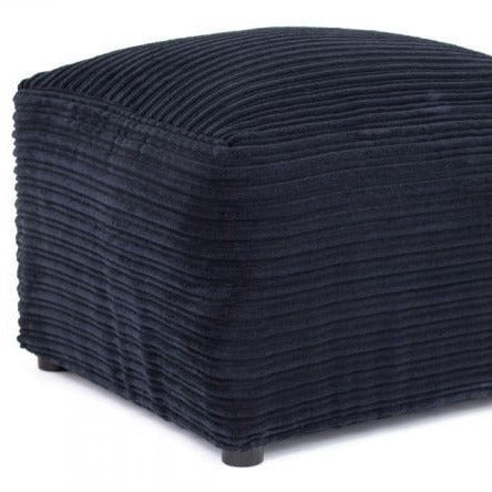 Porto Jumbo Cord Footstool - Black