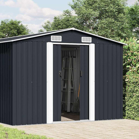 vidaXL Garden Shed 257x392x181 cm Metal Anthracite 2