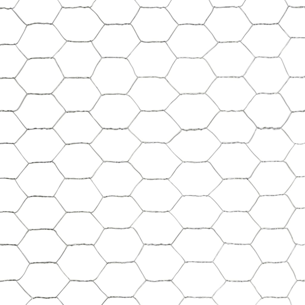 Chicken Wire Fence Steel with PVC Coating 25x1,2 m Silver 1.5 m