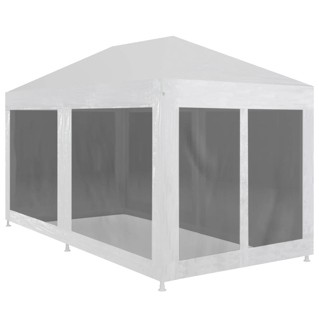 Party Tent with 6 Mesh Sidewalls HDPE with 6 Sidewalls White 6 m 3 m