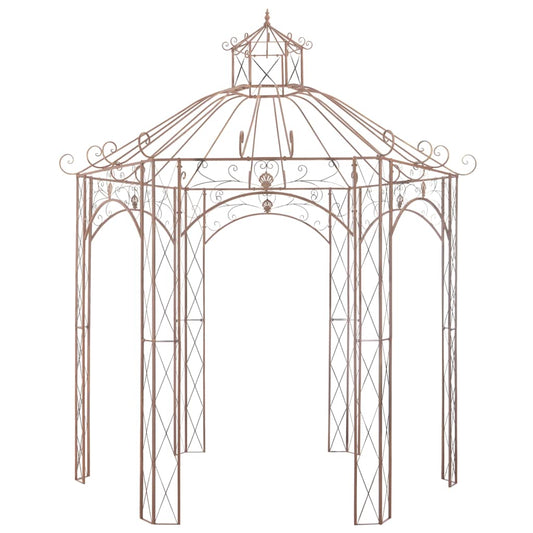 vidaXL Garden Pavilion Antique Brown 3 m Iron 2
