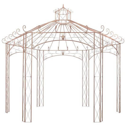 vidaXL Garden Pavilion Antique Brown 4 m Iron 2