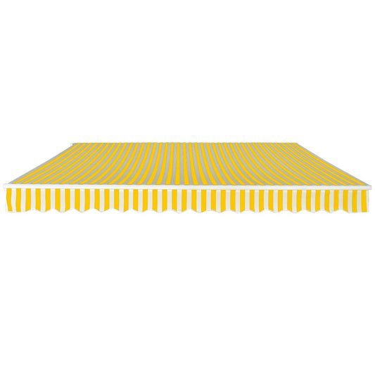 vidaXL Folding Awning Manual Operated 400 cm Yellow/White 2
