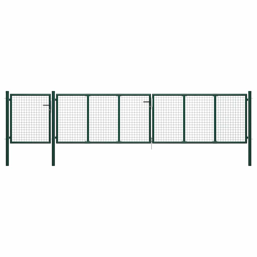 vidaXL Garden Gate Steel Green