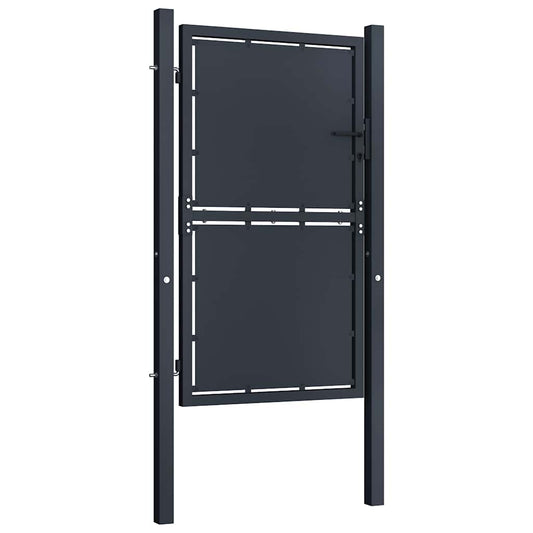 vidaXL Garden Gate Steel 100x200 cm Anthracite 2