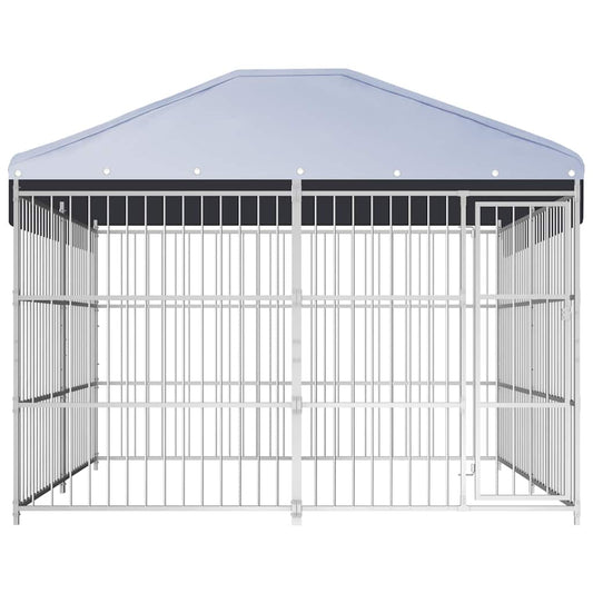 144625 vidaXL Outdoor Dog Kennel with Roof 300x300x200 cm 2